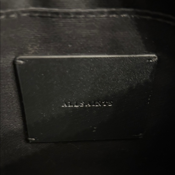 All Saints Metallic Gun Smoke Grey Cross Body Wristlet with 2 Straps - Picture 9 of 12